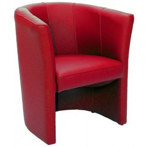 moderner Besuchersessel / Leder / rot