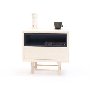 moderner Nachttisch / aus Esche / lackiertes MDF / rechteckig