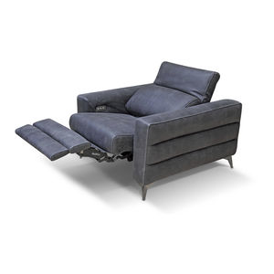 moderner Sessel / Leder / mit Fußstütze / schrägstellbar