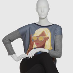 Schaufensterpuppe / Frau Größe XL / abstrakt / sitzend / High-End