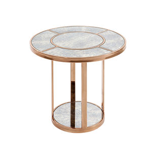 Beistelltisch / Art Deco / Messing / aus lackiertem Stahl / Marmor