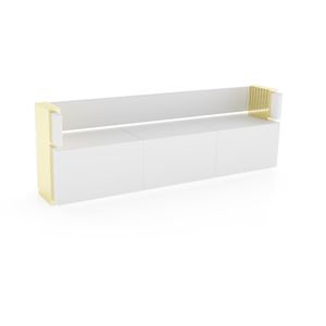 modernes Sofa / Leder / Holz / Objektmöbel