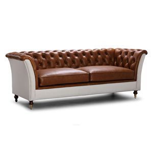 klassisches Sofa / für Empfangsbereich / für Yachten / Leder