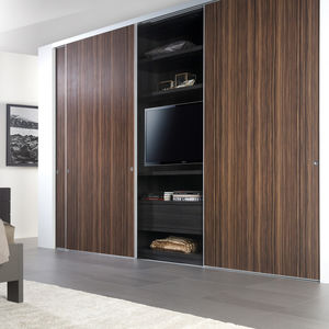 moderner Kleiderschrank / Aluminium / Schiebetüren
