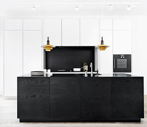 moderne Küche / Holzfurnier / Metall / NTM Fenix®