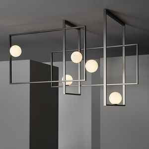 moderne Deckenleuchte / geblasenes Glas / Muranoglas / Messing