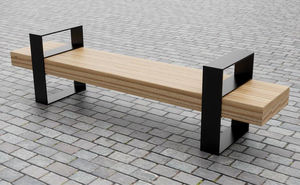 Parkbank / modern / aus Eiche / aus Iroko