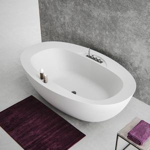 freistehende Badewanne / oval / Mineralwerkstoff