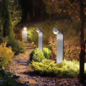 Garten-Leuchtpoller / modern / polierter Edelstahl / LED