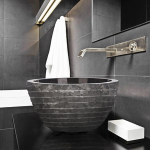 Aufsatzwaschbecken / rund / Marmor / modern