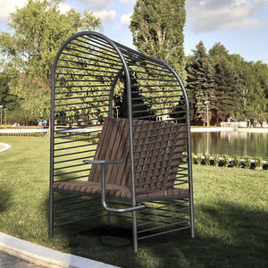 Parkbank / modern / Holz / Metall
