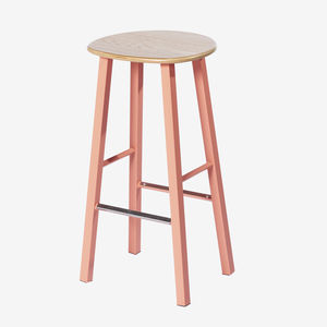 moderner Barhocker / pulverbeschichteter Stahl / geformtes Sperrholz / für Restaurants