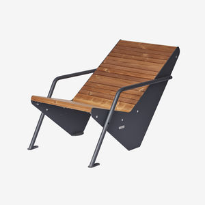 Parkbank / modern / aus Kiefer / verzinkter Stahl