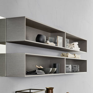 wandmontiertes Regal / modern / Holz / Badezimmer