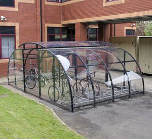 Stahl-Fahrradüberdachung / gesichert