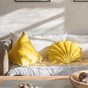 Kissen für Sofas / uni / Stoff / blau