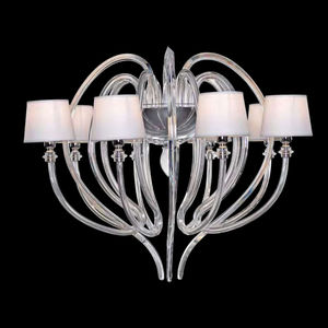 klassische Wandleuchte / Glas / Stoff / LED