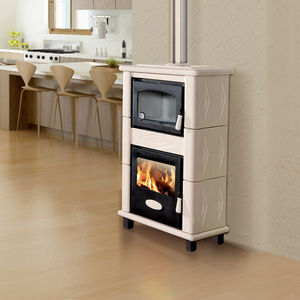 Holz-Kaminofen / Edelstahl / COR-TEN®-Stahl / Glas