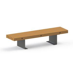 Parkbank / modern / Holz / verzinkter Stahl