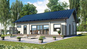 Haus aus Massivholz-Block