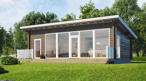 Haus aus Massivholz-Block