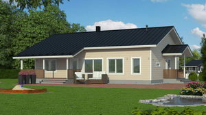 Haus aus Massivholz-Block
