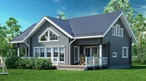 Haus aus Massivholz-Block