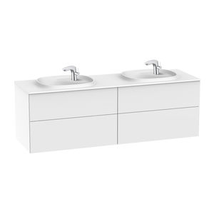 doppelter Waschtisch-Unterschrank / hängend / Spanplatte / modern