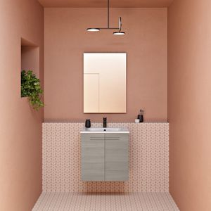 hängender Waschtisch-Unterschrank / aus Nussbaum / modern / Schubladen