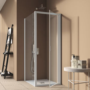 schwenkbare Duschwand / für Eckeinbau / Glas