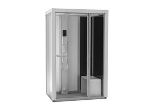Dampfduschkabine / Glas / rechteckig / mit Flügeltüren