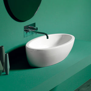 Aufsatzwaschbecken / oval / Keramik / modern