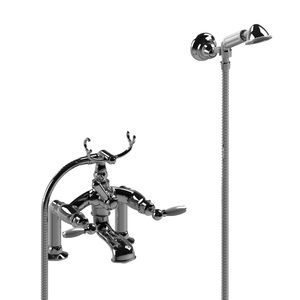 Mischbatterie für Duschen / für Badewanne / freistehend / verchromtes Metall