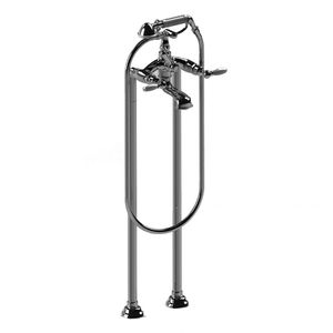 Mischbatterie für Duschen / für Badewanne / bodenstehend / verchromtes Metall