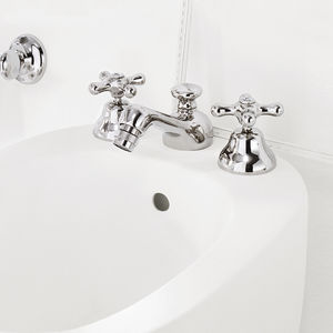 Mischbatterie für Bidet / freistehend / verchromtes Metall / Bronze