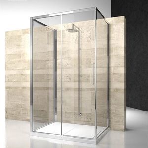 Glas-Duschkabine / rechteckig / Schiebetüren / für Privatgebrauch