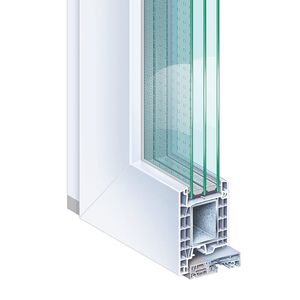 PVC-Türprofil / Stahl / mit Sicherheitsvorrichtung / mit Wärmedämmung