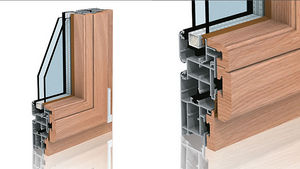 Fenster zum Kippen / Holz / Aluminium / Doppelverglasung