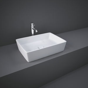 Aufsatzwaschbecken / rechteckig / Keramik / modern