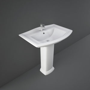 Aufsatzwaschbecken / rechteckig / Keramik / Stil