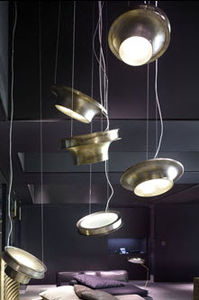 Hängelampe / originelles Design / Messing / Vorderseite aus Hartglas