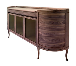 hohes Sideboard / modern / aus Kirschbaum / amerikanischer Nussbaum
