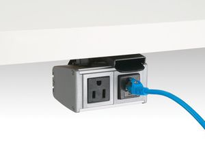 Computersteckdose / doppelt / Aufputz / Aluminium