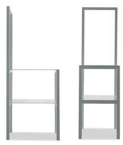 moderner Barstuhl / Stahl / schwarz / weiß
