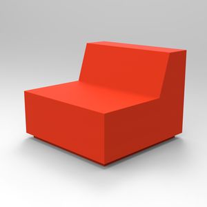 moderner Kaminsessel / Stoff / rot / Objektmöbel