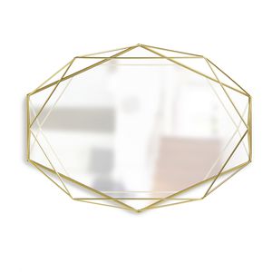 wandmontierter Spiegel / modern / Messing
