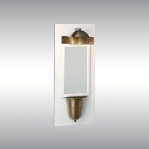 klassische Wandleuchte / Messing / Nickel / Holz