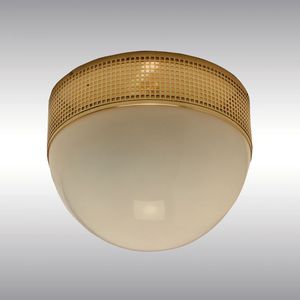 klassische Deckenleuchte / rund / Messing / geblasenes Glas