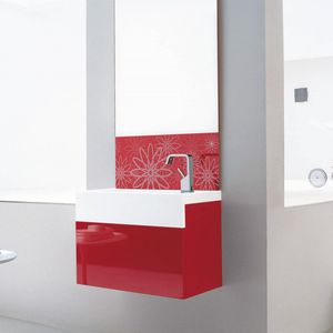 hängender Waschtisch-Unterschrank / aus Eiche / lackiertes Holz / modern