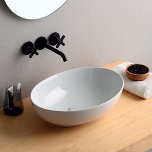Aufsatzwaschbecken / oval / Keramik / modern